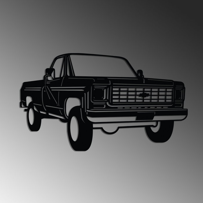 Wallity Chevy K20 Pickup Truck (1976) Escultura de pared de metal Wallity Chevy K20 Pickup Truck (1976) Escultura de pared de metal